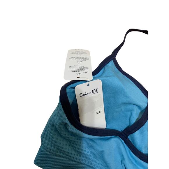 Splendid studio women's blue color block sports bra size XL NEW - Picture 3 of 4